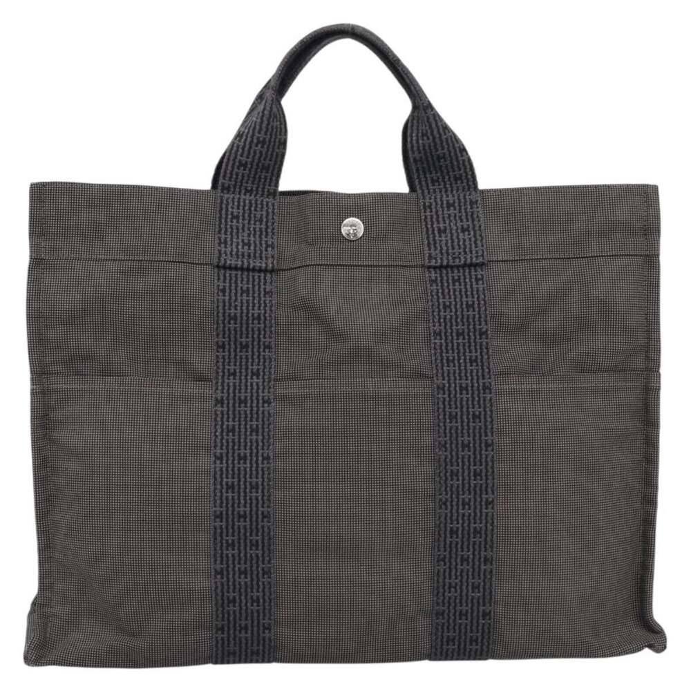 Hermes Canvas Her Line MM Handbag Gray